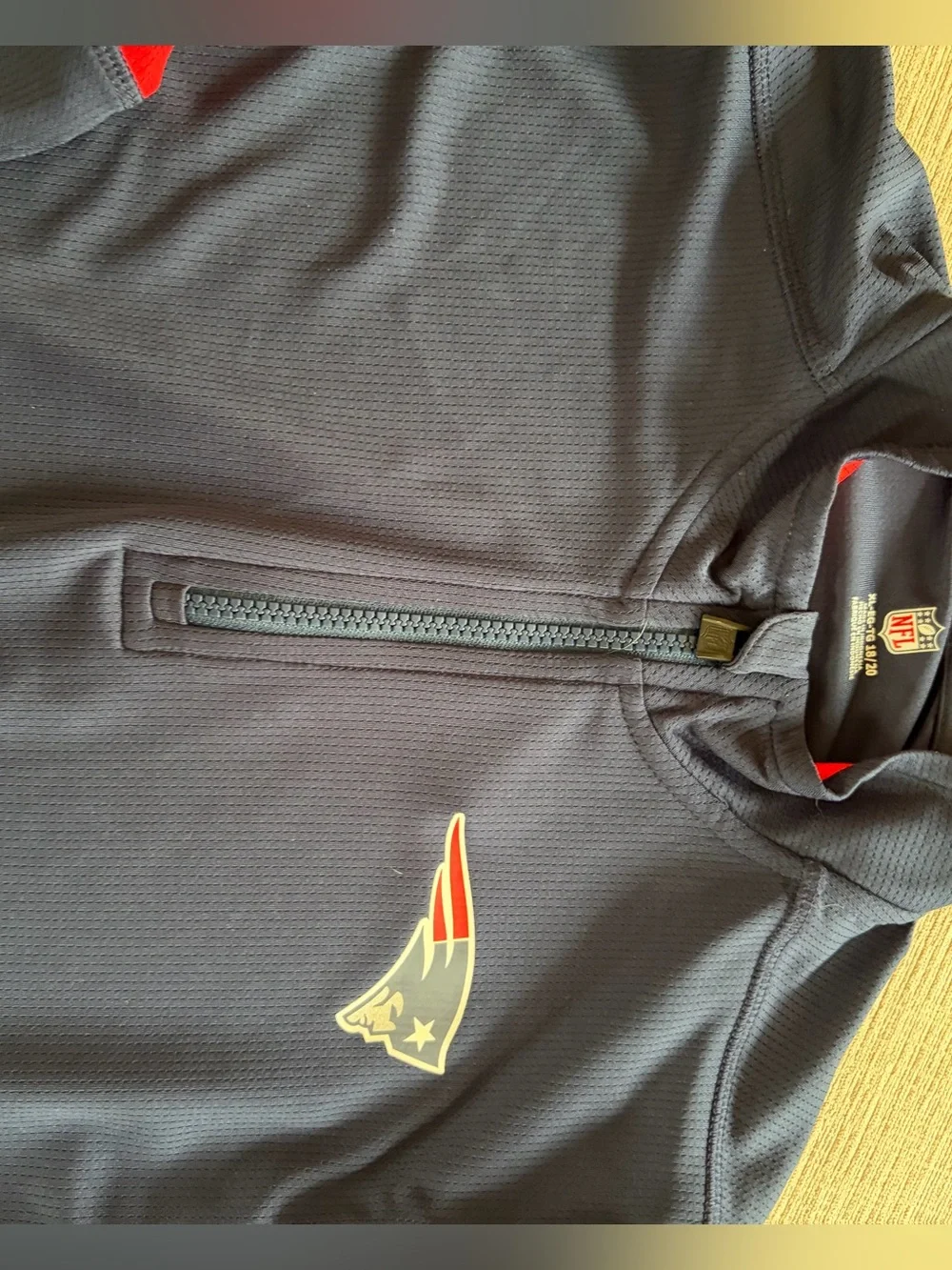 NFL Black and Red Team Pullover with NFL Shield Label